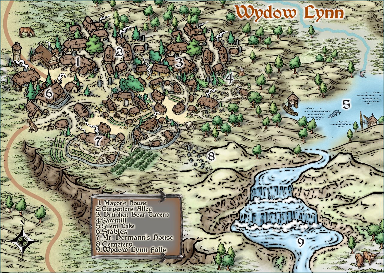 Nibirum Map: wydow lynn village by Ricko Hasche